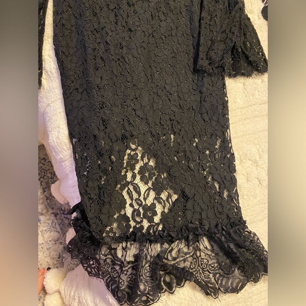 LACE MERMAID MIDI DRESS | black size M - Picture 9 of 10